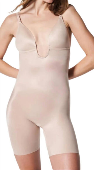 Spanx - Plunge Low-Back Mid-Thigh Bodysuit