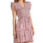 Elan - RUFFLE SLEEVE SMOCKED MINI DRESS