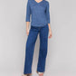Charlie B - Linen Blend V-neck Top