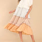 Entro - Colorblock Tiered Midi Dress