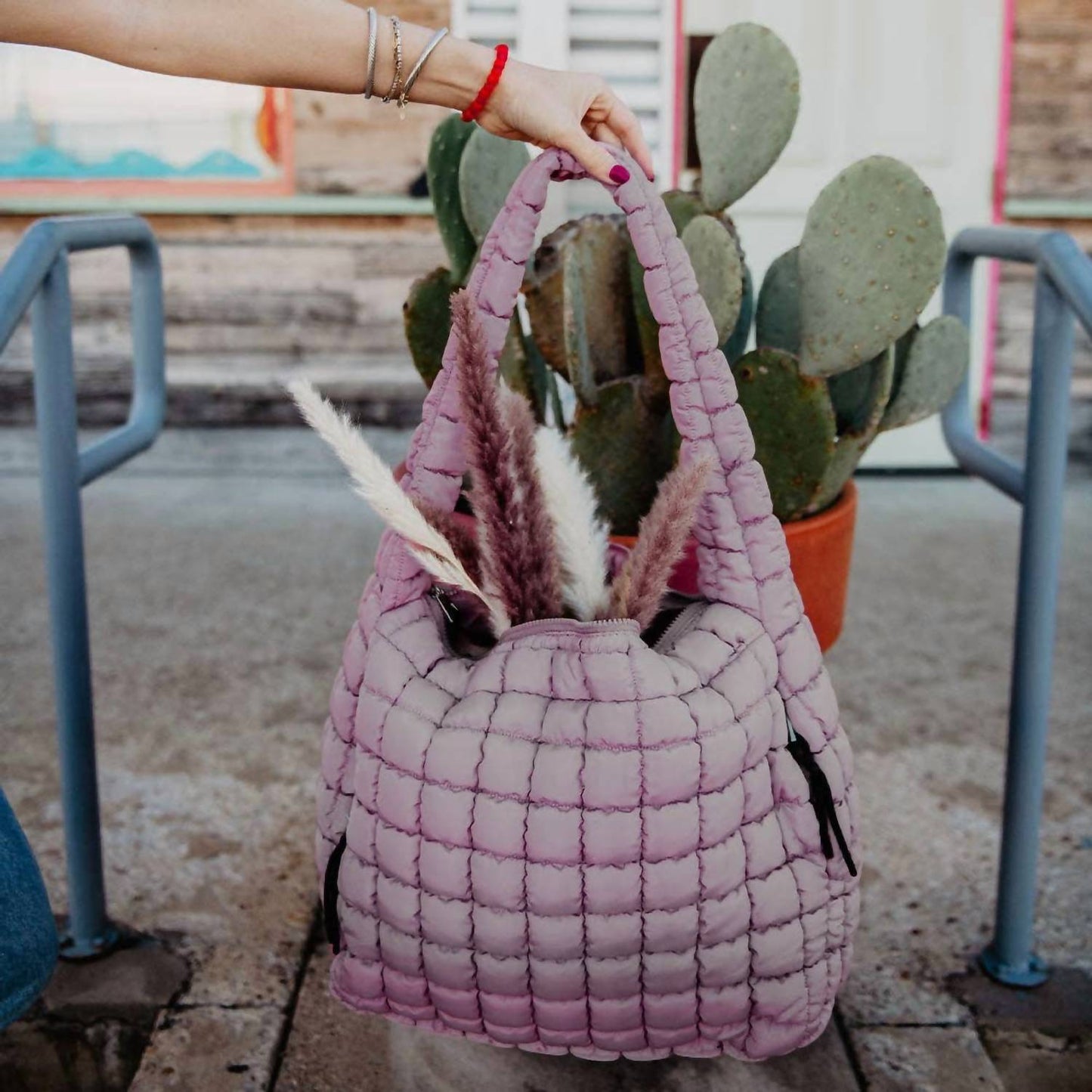 Katydid - Women's Oversized Slouchy Quilted Tote Bag