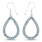 4.32 Carat Genuine London Blue Topaz .925 Sterling Silver Earrings