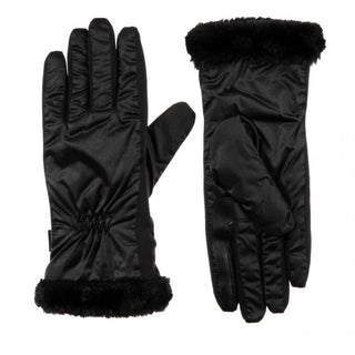 Isotoner - Women’s Quilted Gloves with Faux Fur Cuff