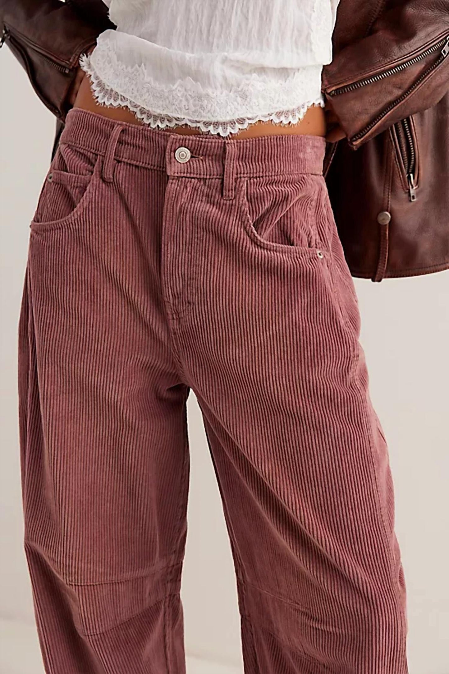 Free People - Good Luck Mid-rise Cord Barrel Jean