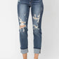 Judy Blue - Cuffed Destroy Boyfriend Jeans