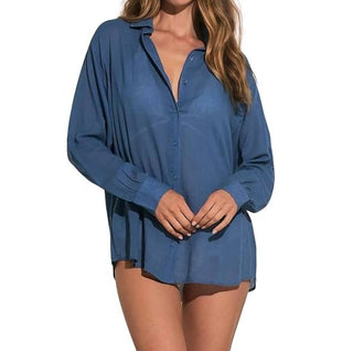 Elan - Button Down Graphic Cover Up
