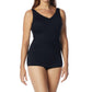 Roxanne - D-cup Chlorine Resistant Pleated Sheath One Piece Swimsuit