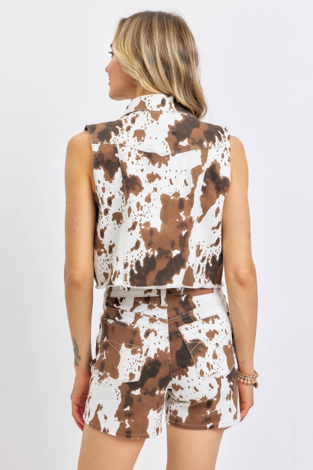 Judy Blue - High Waist Cow Print Shorts