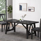 Farmhouse Style Dining Table With Wood-Like Top