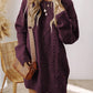 1 The Woman - Cable Knit Drop Shoulder Loose Fit Sweater Dress