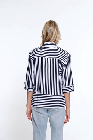 Multiples - WIRE COLLAR BUTTON FRONT BLOUSE