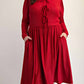 The Curve La - Plus Size Glitter Knit Flare Dress With Bow Details