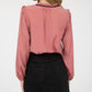 Blu Pepper - Ribbon Bow Tie Yoke Long Sleeve Top