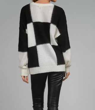 Elan - Checkerboard Crewneck Sweater