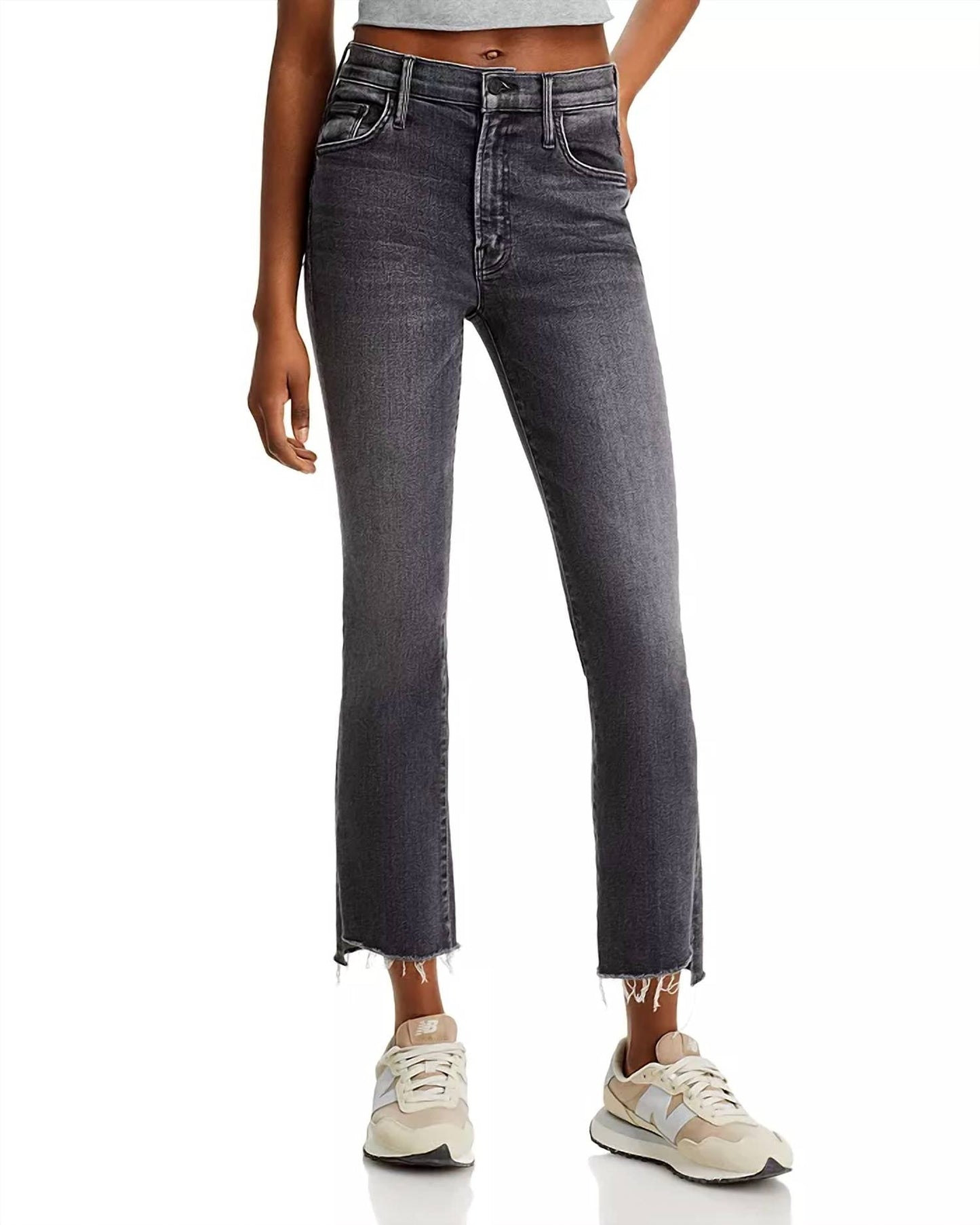 Mother - Insider High Rise Crop Step Fray Bootcut Jeans