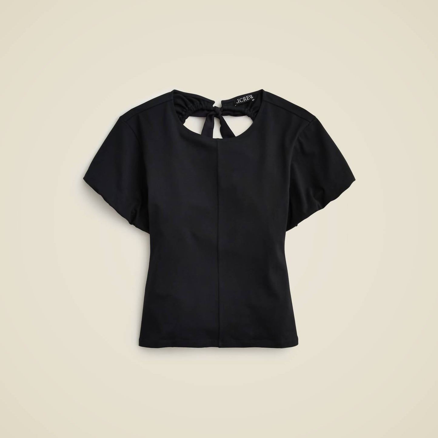 J.Crew - Open-back Puff-sleeve Top In Stretch Cotton Blend