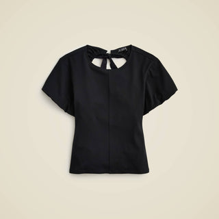 J.Crew - Open-back Puff-sleeve Top In Stretch Cotton Blend