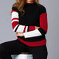 Angel Apparel - Stripe Sleeve Mock Neck Sweater