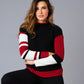 Angel Apparel - Stripe Sleeve Mock Neck Sweater
