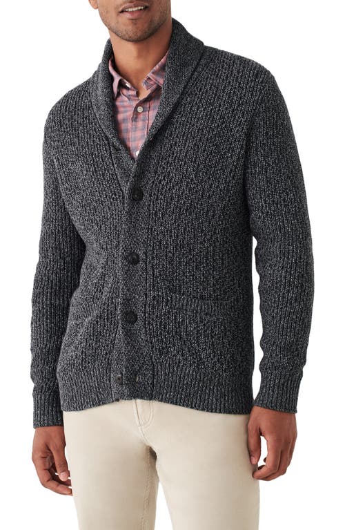 Faherty Marled Organic Cotton & Cashmere Cardigan in Deep Charcoal Marl  Size Xx-Large