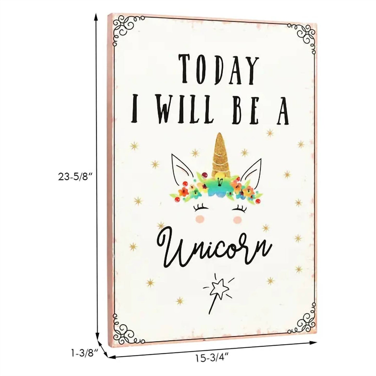 Paris Loft - Today I Will Be A Unicorn Wood Wall Art Decor