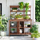 TOPMAX 66" Large Outdoor Farmhouse Wooden Potting Bench Table