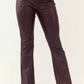 Kancan - Yoko Faux Leather Mid Rise Bootcut Pants