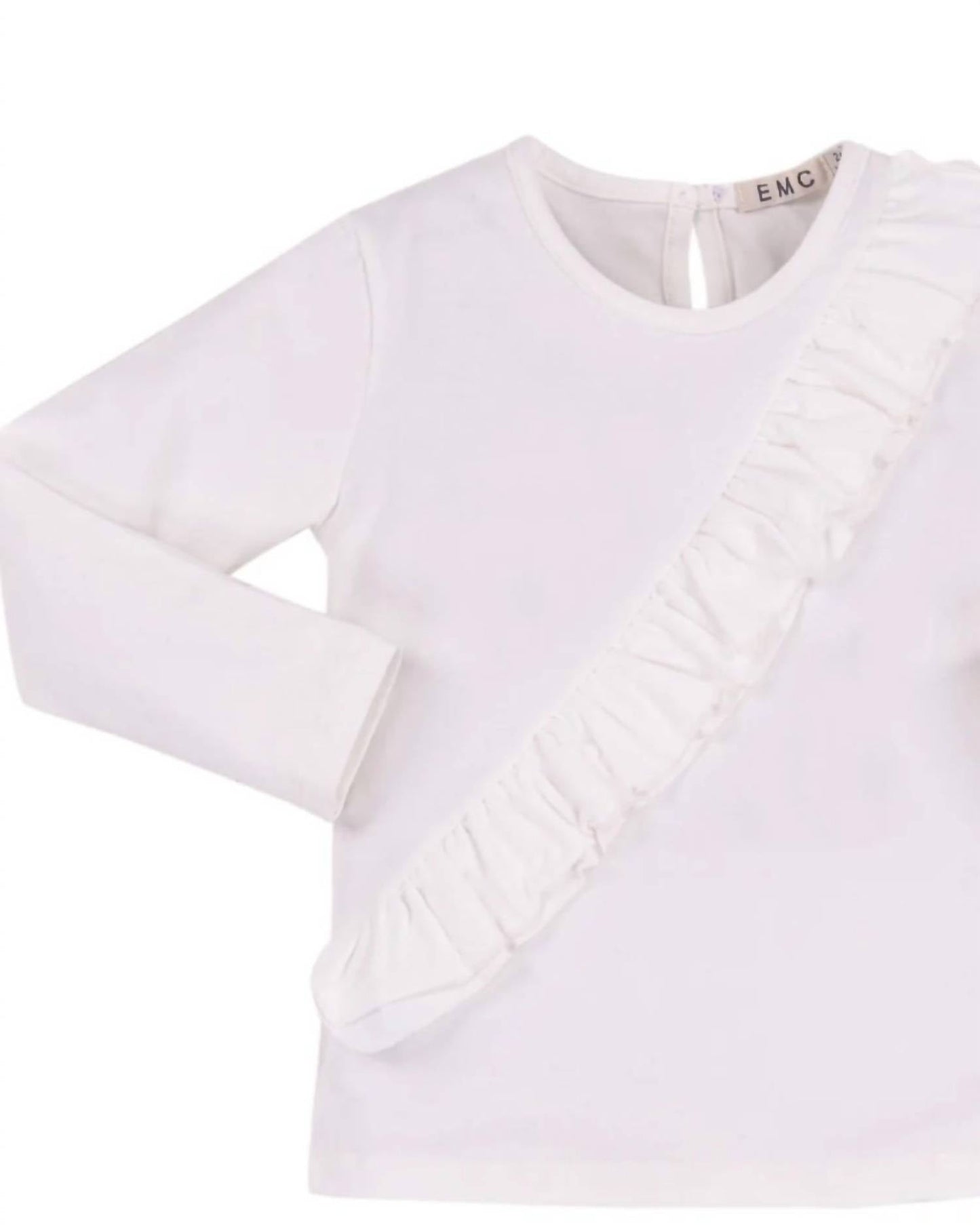 Emc - Girls' Long Sleeve Asymmetric Ruffle Tee