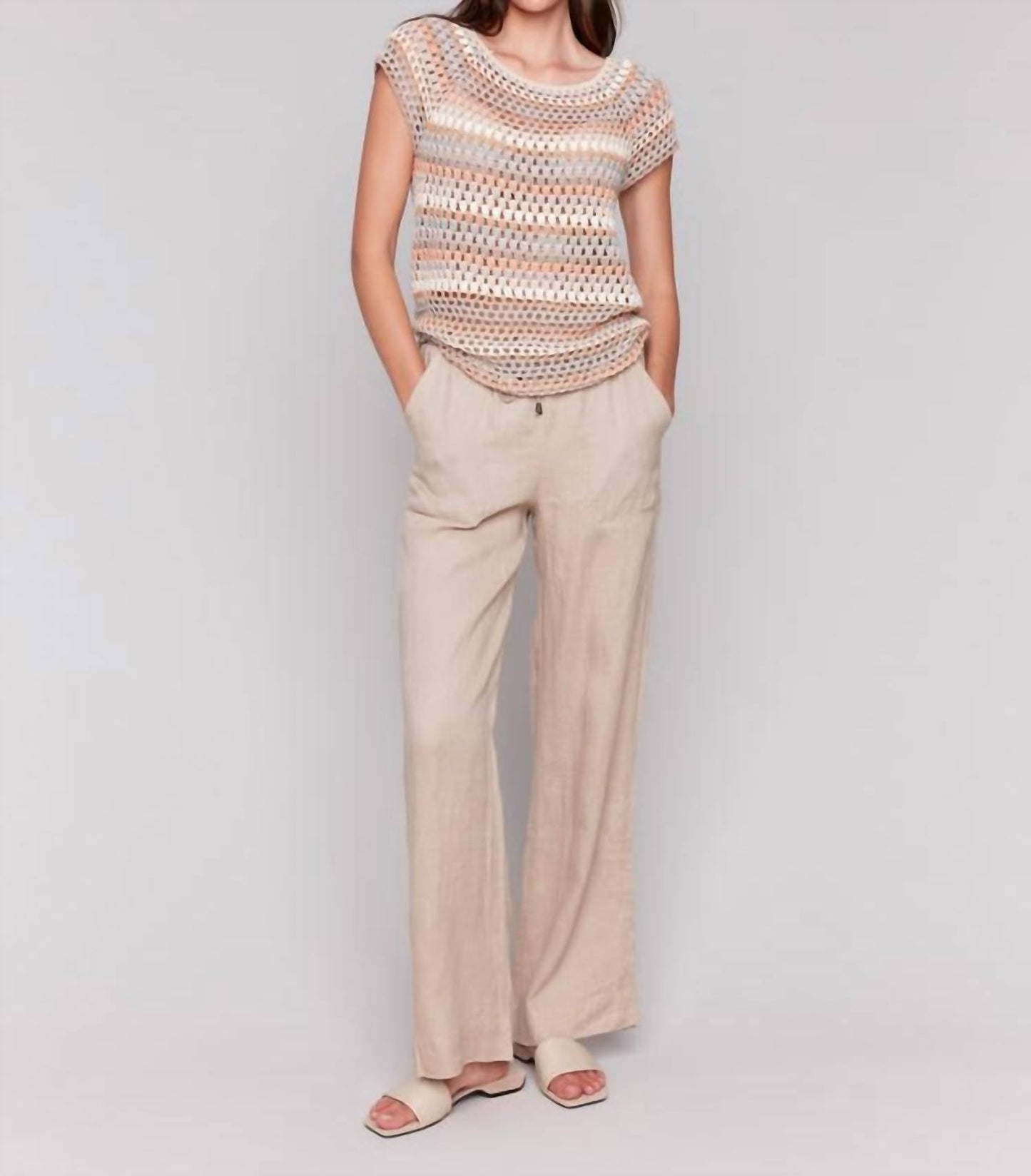 Charlie B - Raglan Crochet Cap Sleeve Top