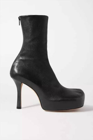 Bottega Veneta - Pre-loved Women Leather Platform Ankle Boots