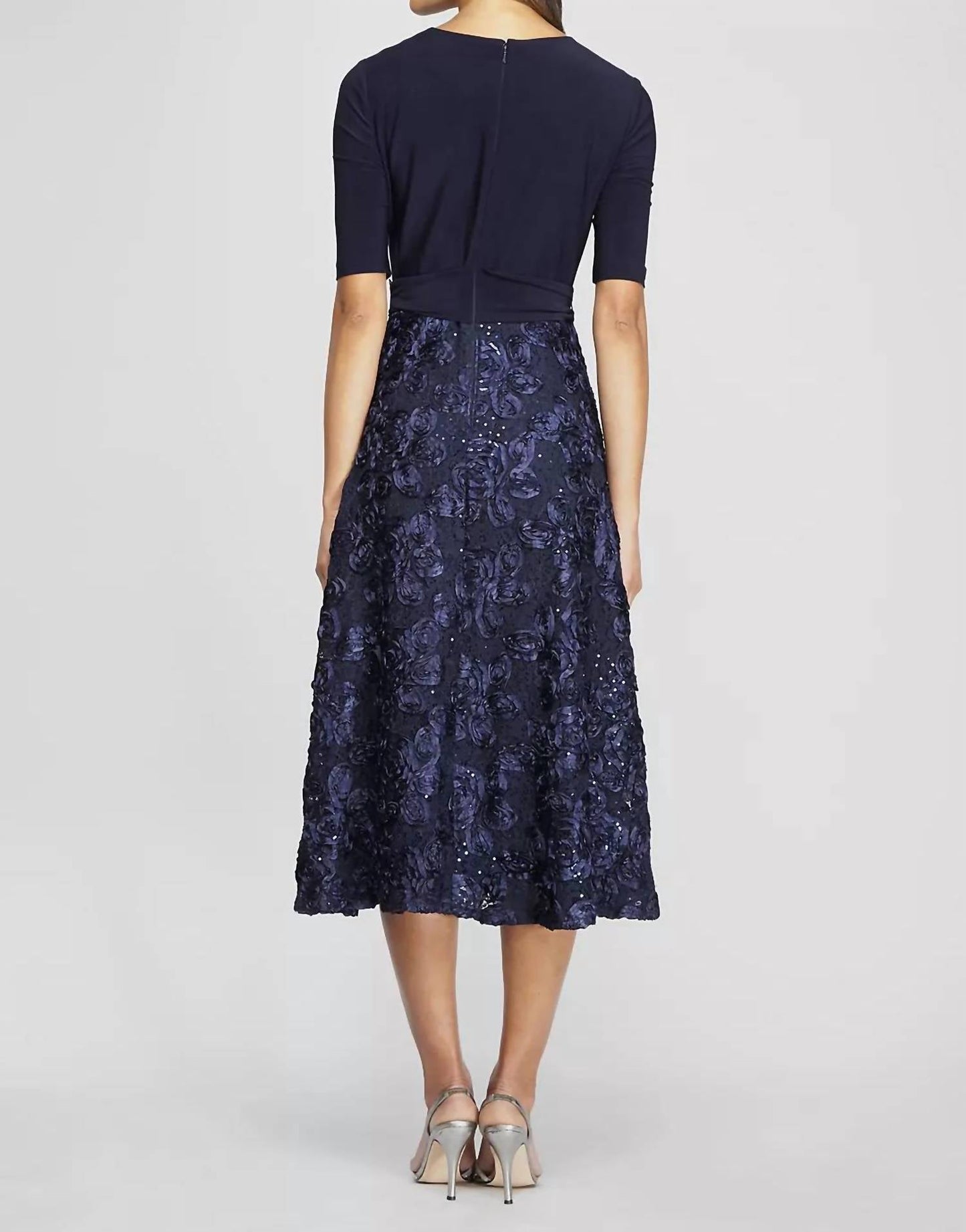 Alex Evenings - Sequin Lace And Jersey Fit-and-flare Party Dress