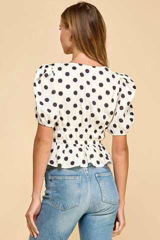 Tcec - Polka Dot Print Scoop Top