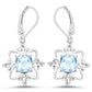 5.30 Carat Genuine Swiss Blue Topaz .925 Sterling Silver Earrings