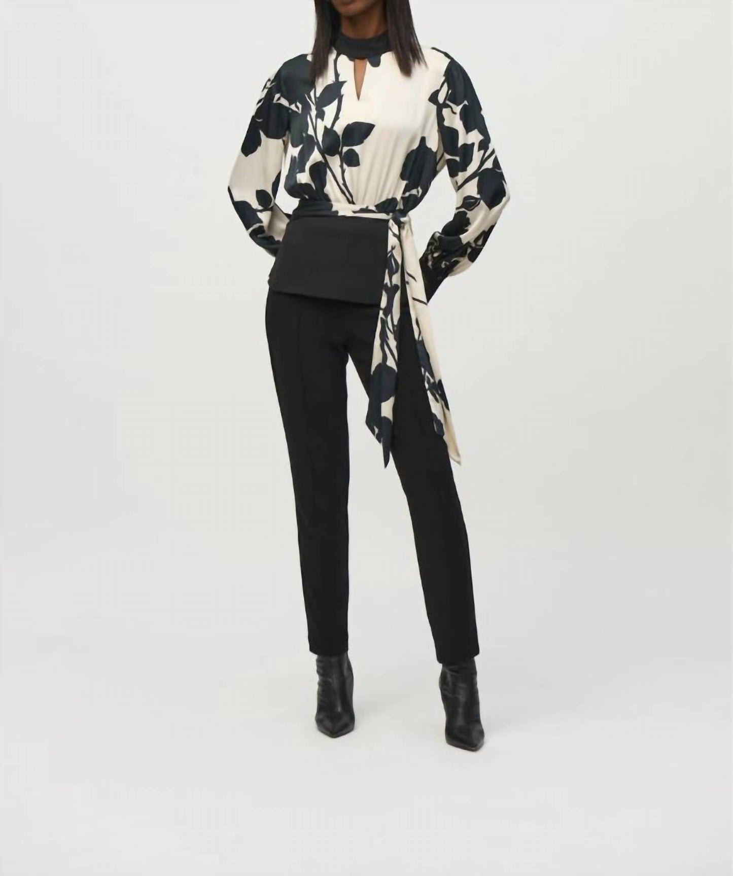 Joseph Ribkoff - Satin And Georgette Floral Print Top