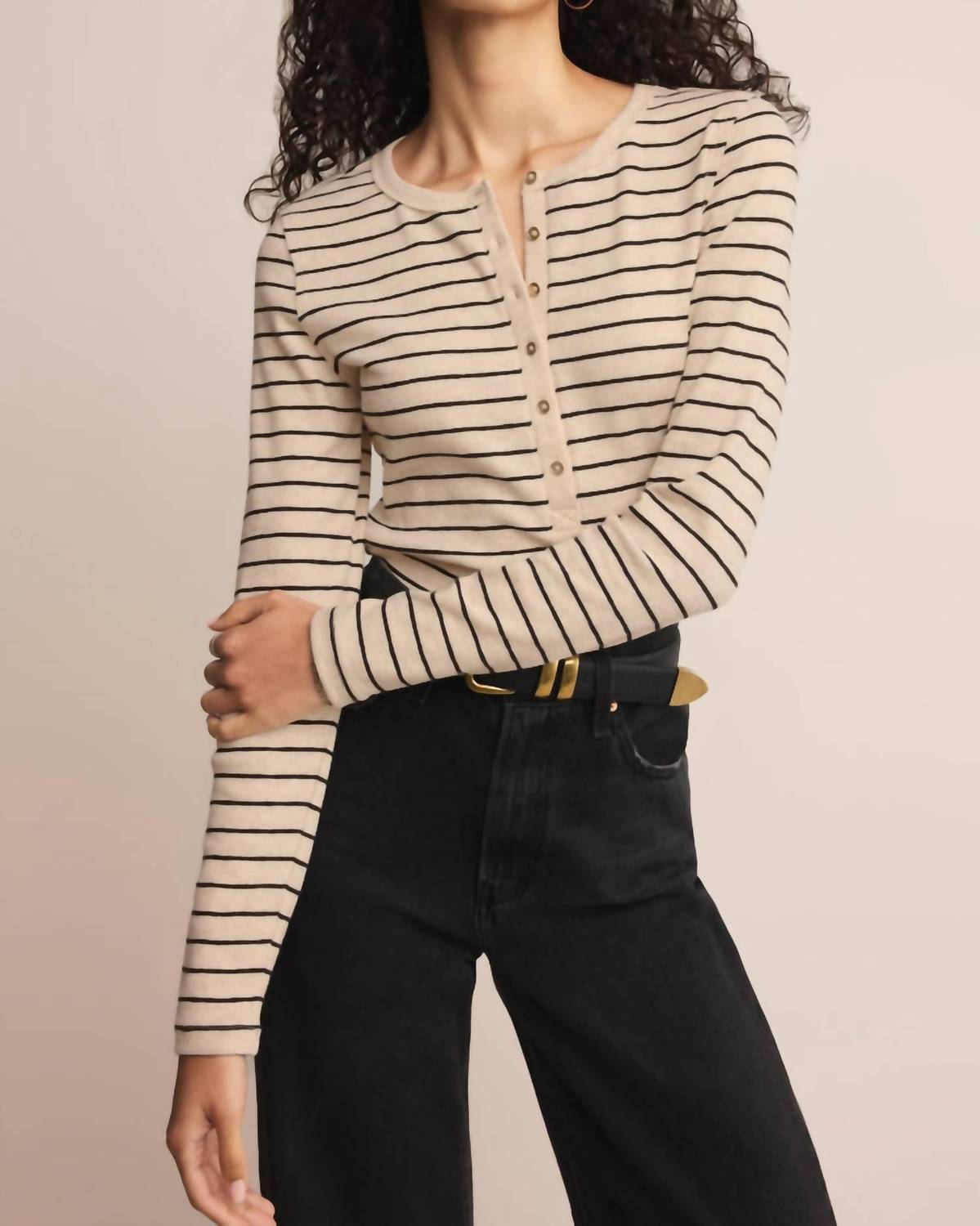 Z Supply - Women's Eve Stripe Henley Long Sleeve Top