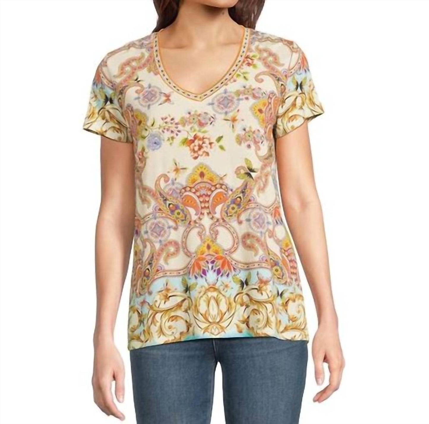 Johnny Was - JANIE FAVORITE SHORT SLEEVE V-NECK