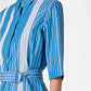 Akris Punto - Pyjama Stripe Mandarin Collar Shirt Dress