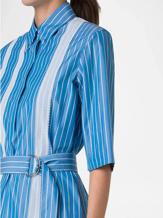 Akris Punto - Pyjama Stripe Mandarin Collar Shirt Dress