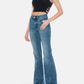 Judy Blue - Mid Rise Medium Wash Tummy Control Cut Hem Flare