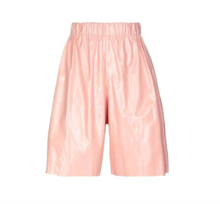 M Missoni - Faux Leather Vynil Cropped Wide Leg Shorts