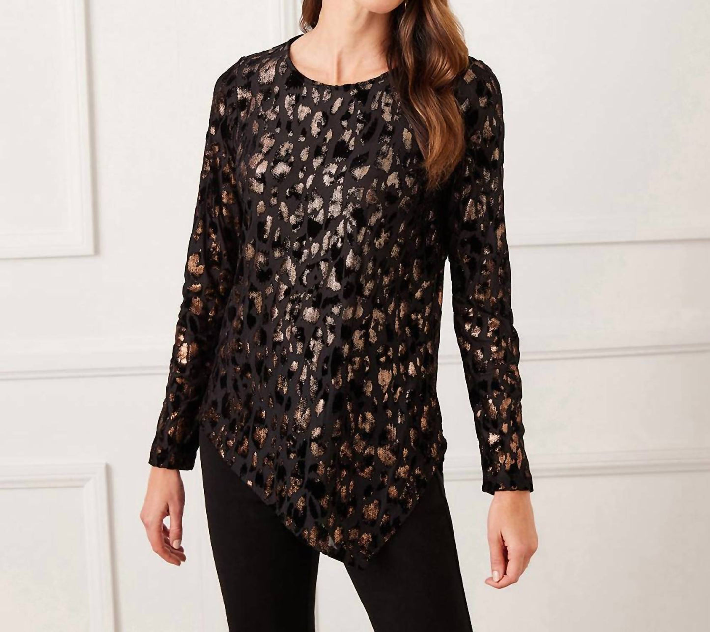 Karen Kane - Velvet Burnout Asymmetric Top