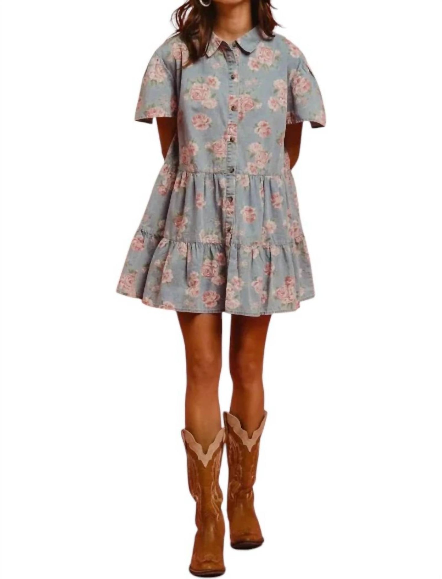 Bibi - Sweet Magnolia Denim Dress