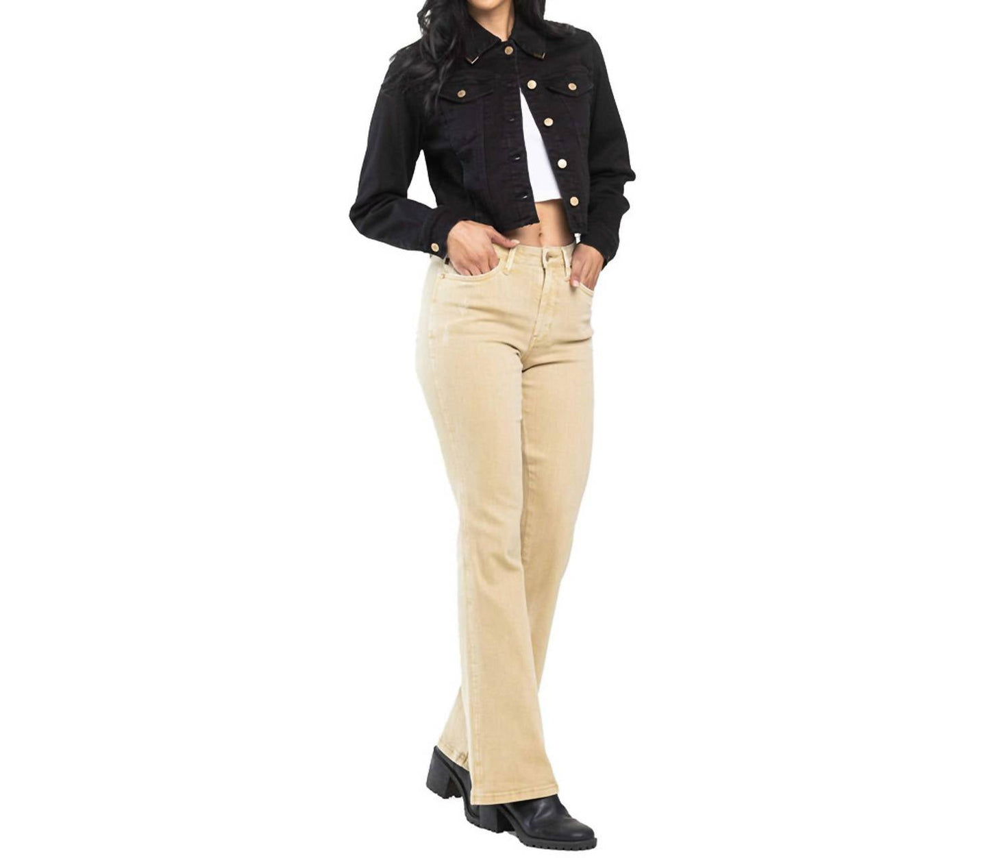 Judy Blue - Mid Rise Garment Dyed Slim Boot Jeans