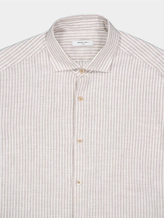 Boglioli - Men's Striped Striped Cotton-linen Shirt