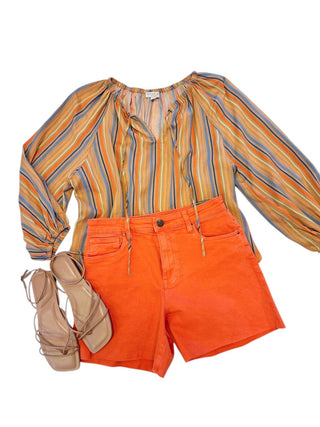 Current Air - Multi Stripe Round Neck Blouse