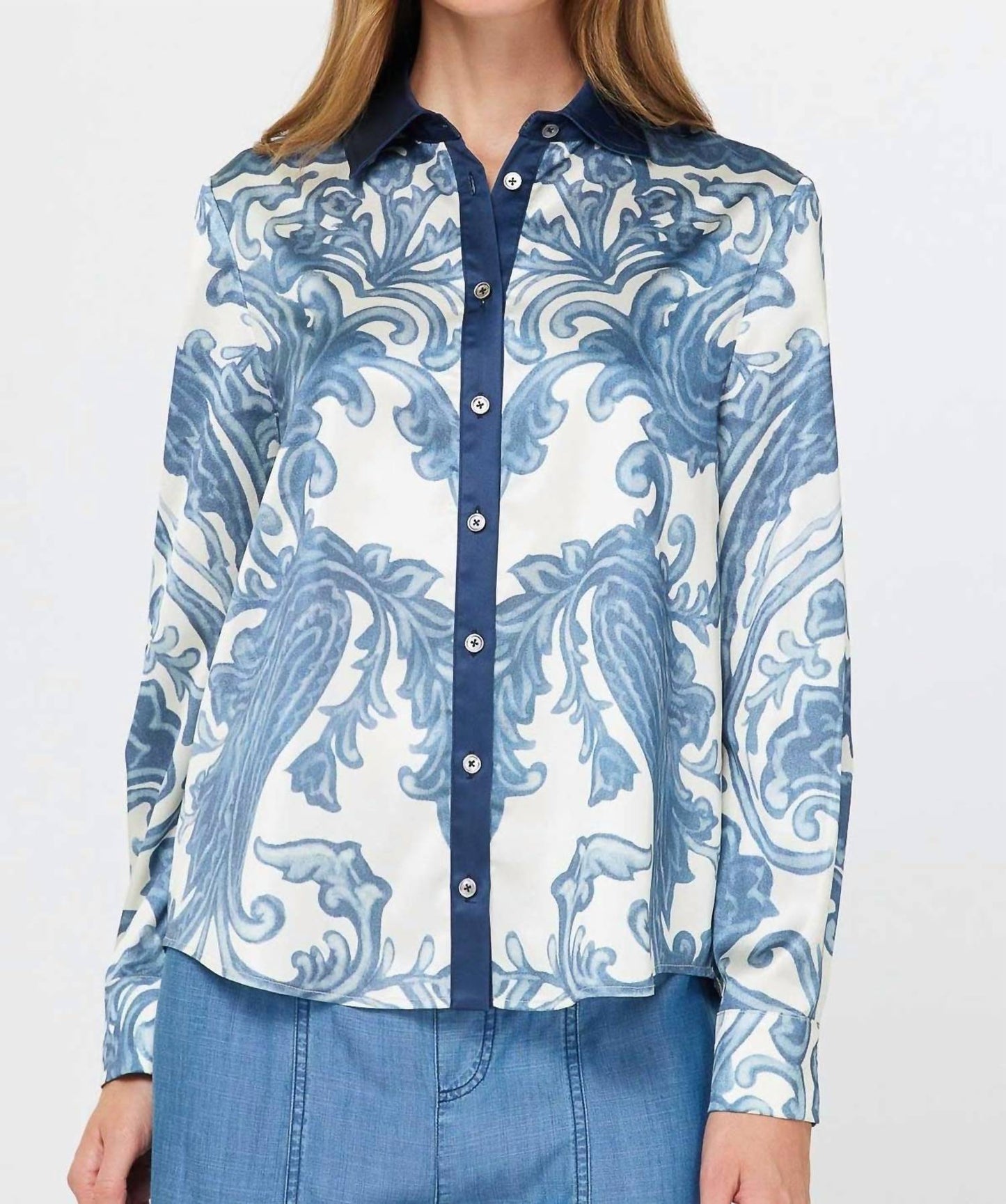 Current Air - Long Sleeve Baroque Swirl Top