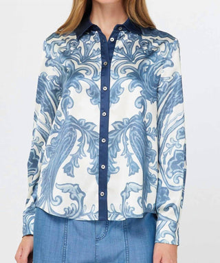 Current Air - Long Sleeve Baroque Swirl Top