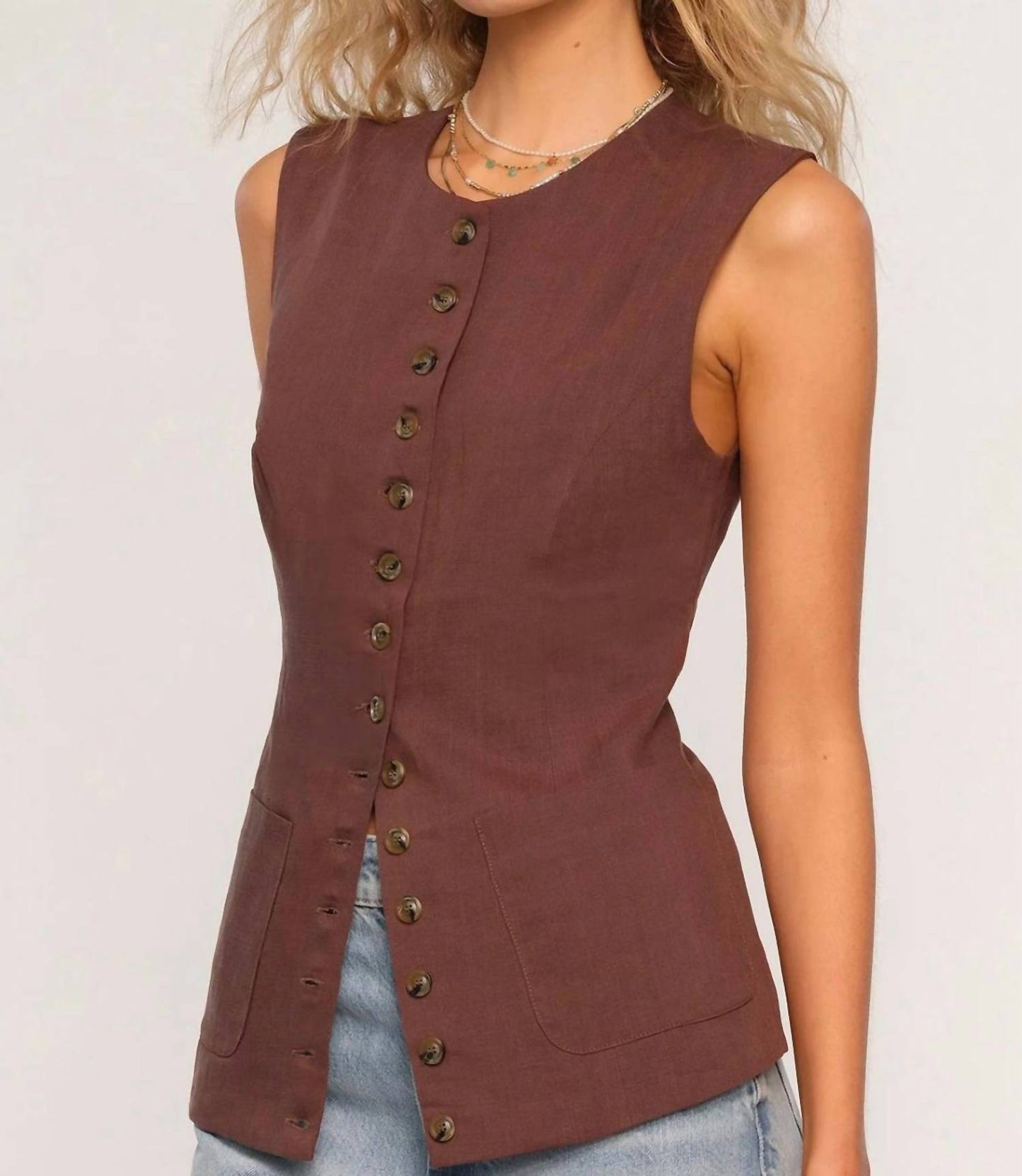 Heartloom - Josette Button Down Sleeveless Vest