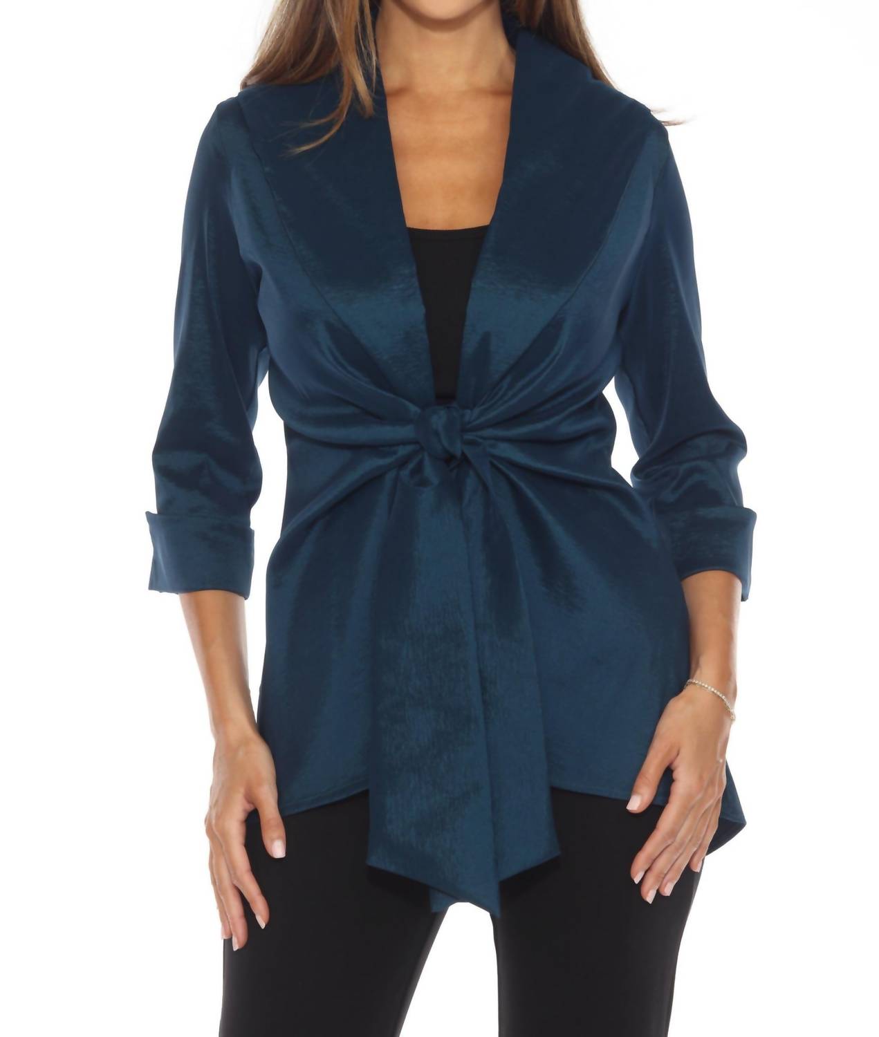 Joseph Ribkoff - Knot Front Taffeta Cover-up Jacket