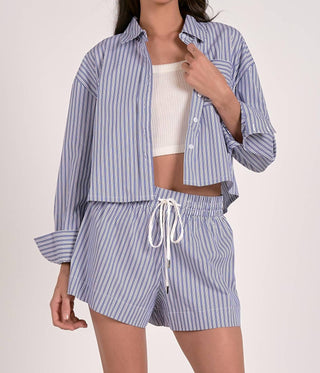 Elan - Button Down Crop Top